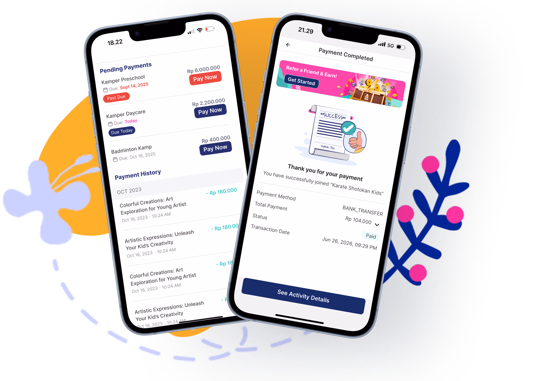 Parent invoice & payment view