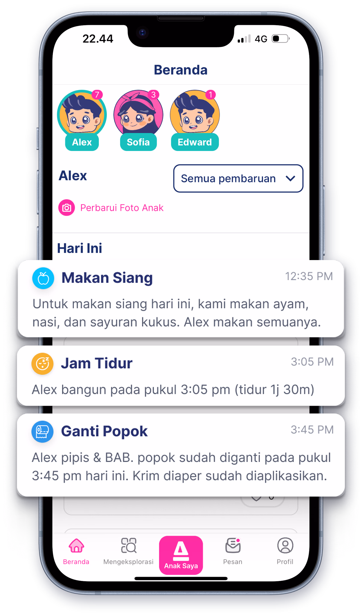 Entri catatan perawatan harian